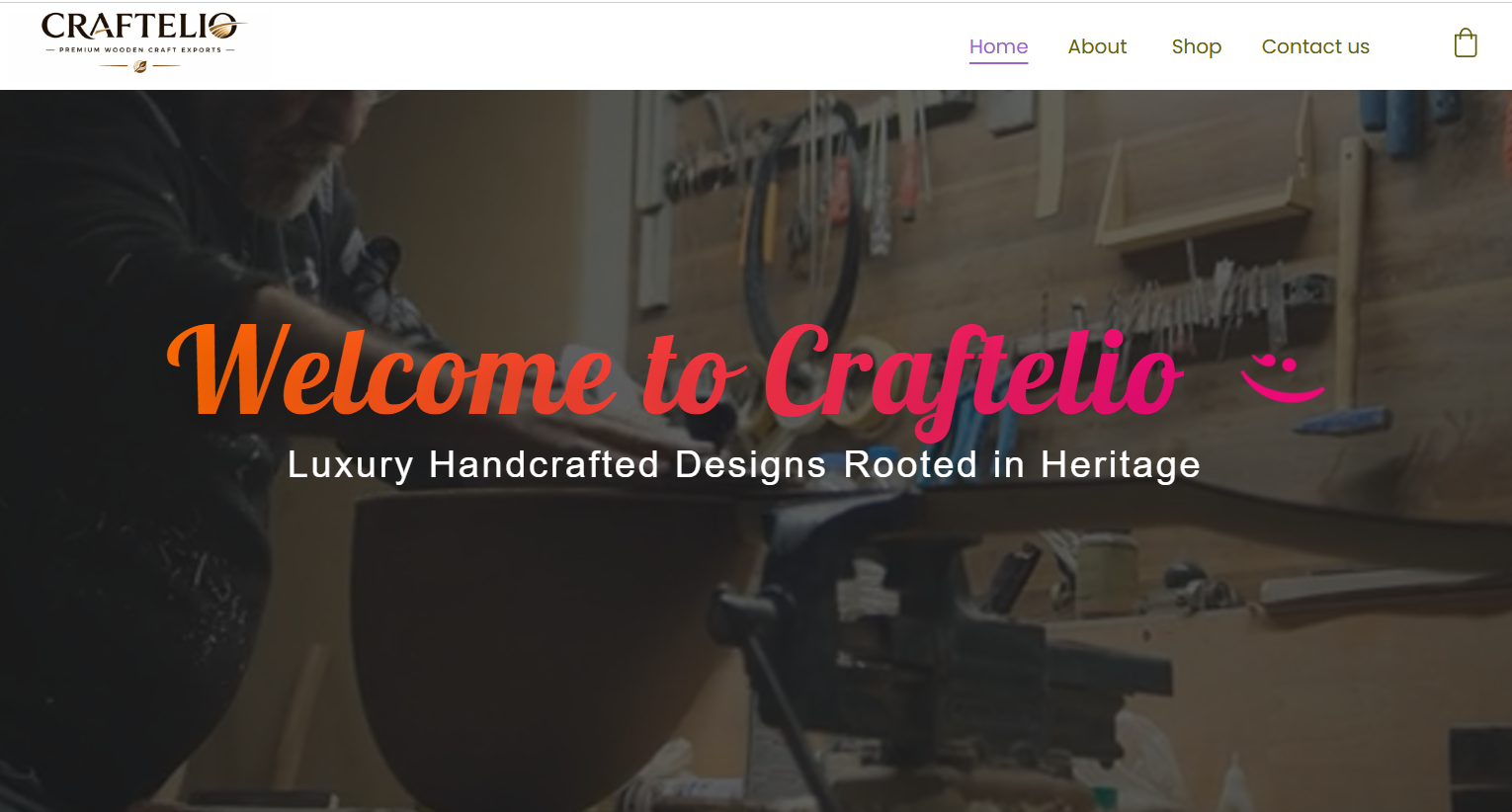 Craftelio — Premium wooden craft exports website preview